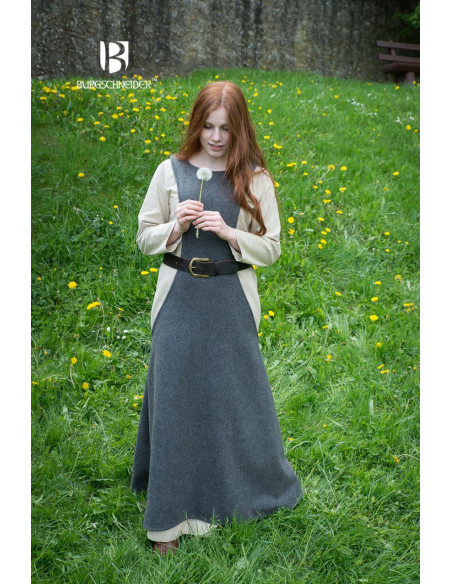 Tunique Médiévale Femme Albrun en Laine Grise