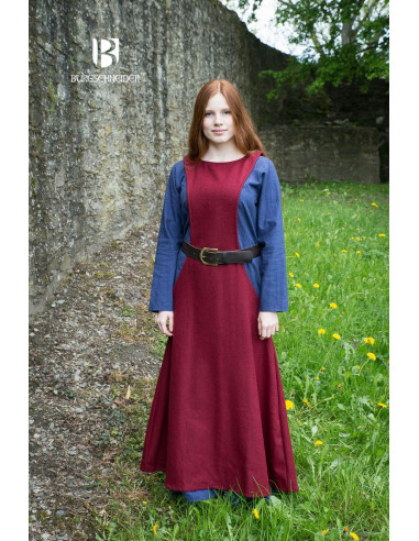 Tunique Médiévale Femme Albrun en Laine Rouge