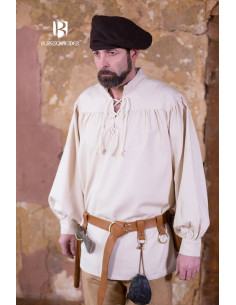 Chemise médiévale cravates Störtebecker, crème