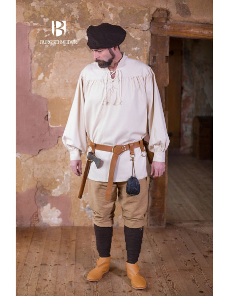 Chemise médiévale cravates Störtebecker, crème