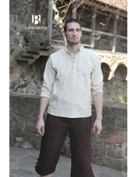 Chemise médiévale cravates Tristan, crème