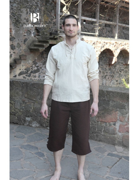 Chemise médiévale cravates Tristan, crème