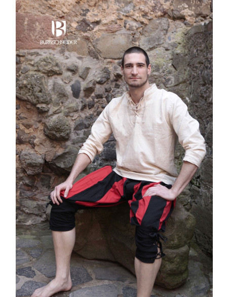 Chemise médiévale cravates Tristan, crème