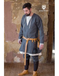 Tunique Médiévale Loki gris à manches longues