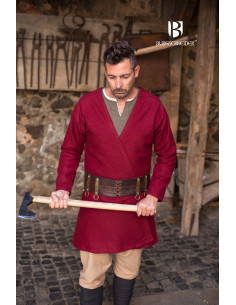 Tunique Médiévale Loki rouge manches longues
