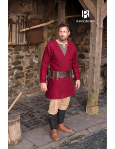 Tunique Médiévale Loki rouge manches longues 2