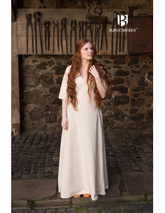 Tunique Médiévale Crème Manches Courtes 2