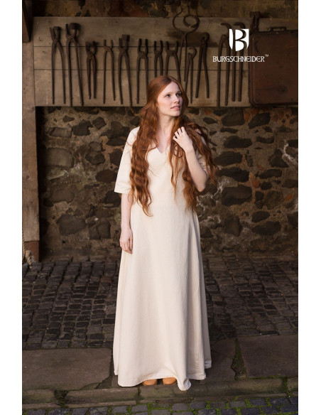 Tunique Médiévale Crème Manches Courtes