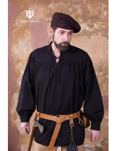 Chemise médiévale liens Störtebecker, noir