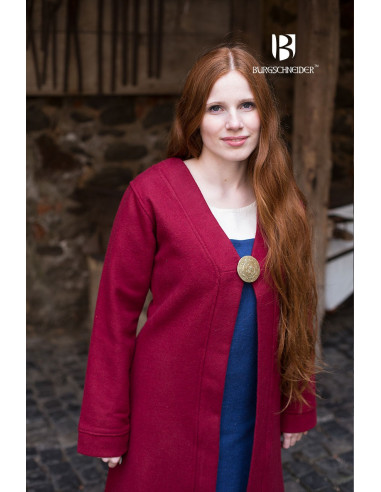 Brial Médiévale Aslaug De Laine Rouge