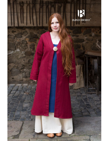 Brial Médiévale Aslaug De Laine Rouge