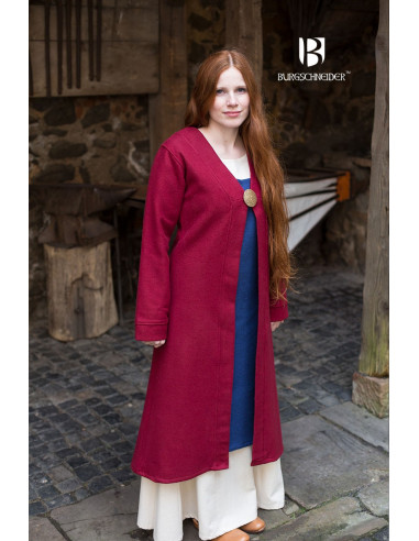Brial Médiévale Aslaug De Laine Rouge