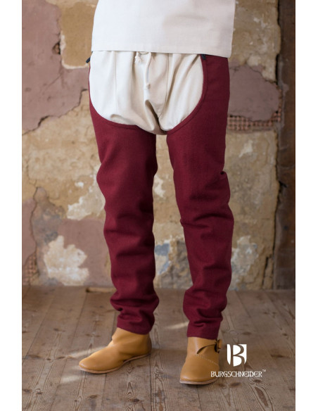 Jambes en laine Bernulf, bordeaux