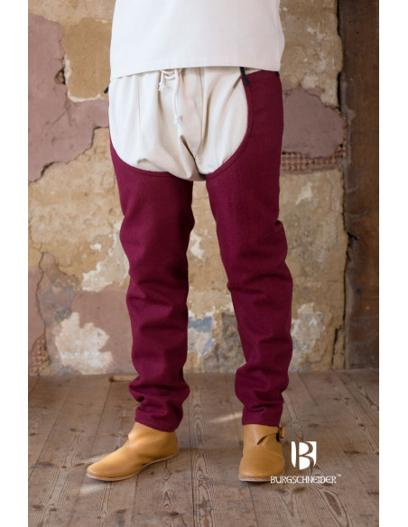 Jambes en laine Bernulf, bordeaux