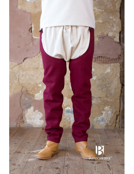 Jambes en laine Bernulf, bordeaux