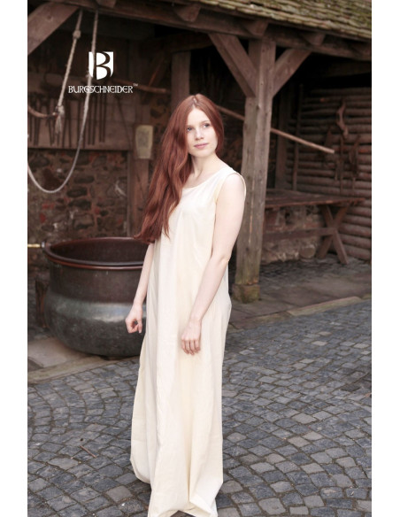 Tunique médiévale sans manches Aveline, crème