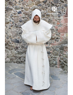 Robe de moine médiéval Benediktus, blanc