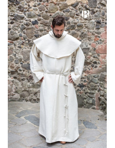 Costume de moine médiéval Benediktus, blanc