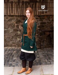 Tunique Médiévale Hyria Vert en Laine 2