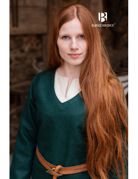 Tunique Médiévale Hyria Vert en Laine