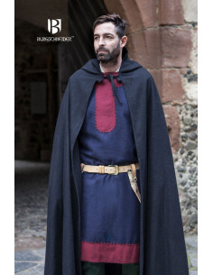 Cape médiévale en laine Hibernus, noire 2