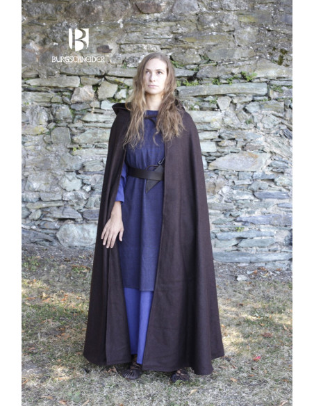 Cape médiévale en laine Hibernus, marron