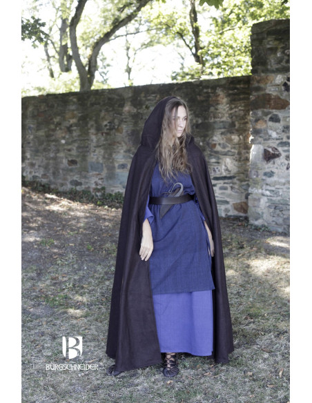 Cape médiévale en laine Hibernus, marron