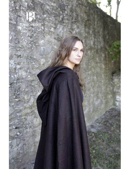 Cape médiévale en laine Hibernus, marron