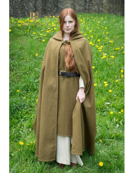 Cape médiévale en laine Hibernus, moutarde
