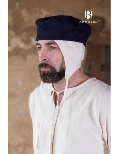 Chapeau médiéval Hugo, bleu