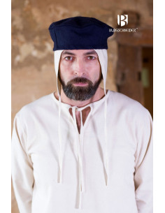 Chapeau médiéval Hugo, bleu 2