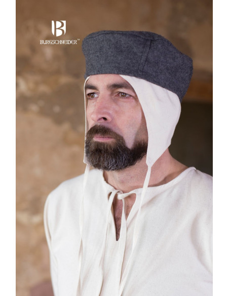 Chapeau médiéval Hugo, gris