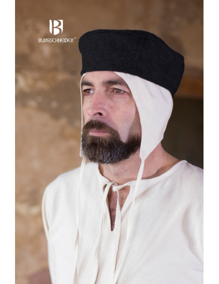 Chapeau médiéval Hugo, gris Chapeau médiéval Hugo, gris