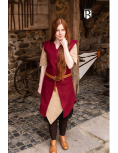 Tunique femme Meril, laine rouge