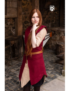 Tunique femme Meril, laine rouge 2