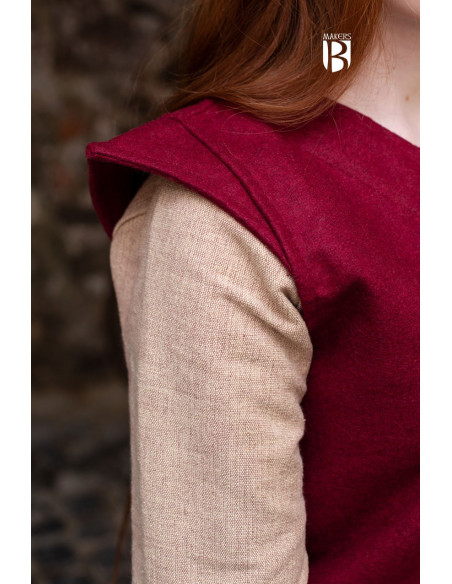 Tunique femme Meril, laine rouge