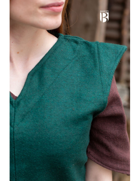 Tunique femme Meril, laine verte