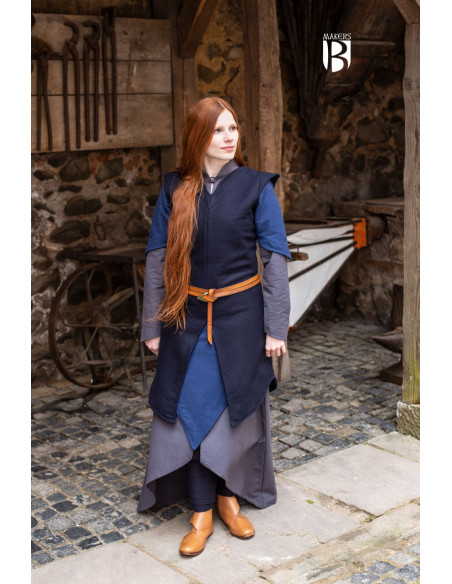 Tunique femme Meril, laine bleue