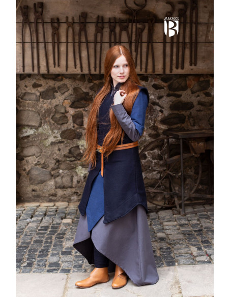 Tunique femme Meril, laine bleue