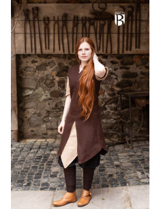 Tunique femme Meril, laine marron