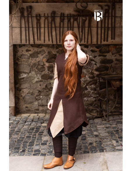 Tunique femme Meril, laine marron
