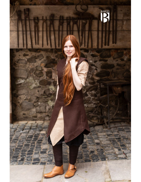 Tunique femme Meril, laine marron
