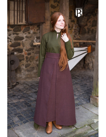 Jupe médiévale Mera, coton marron