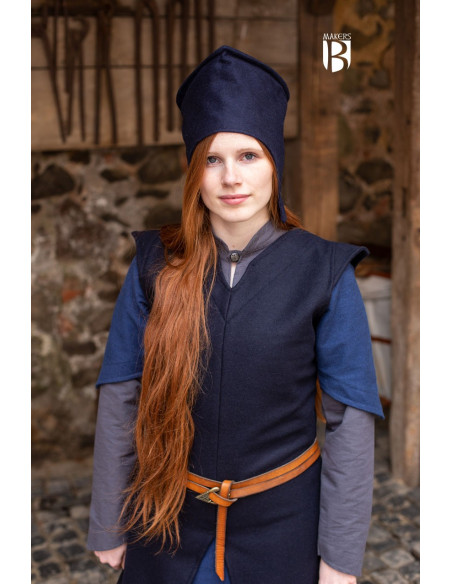 Bonnet de sorcier Goodbye, laine bleue