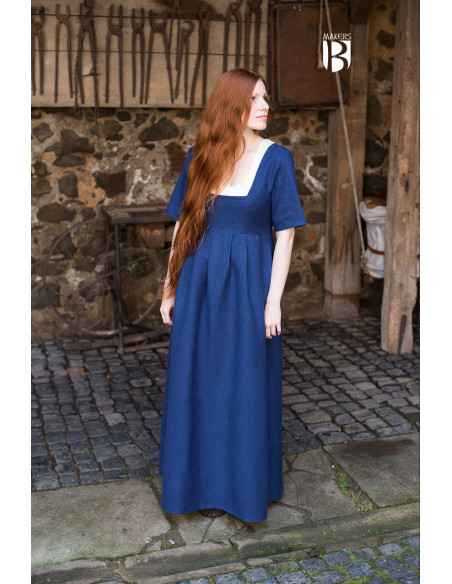 Robe médiévale Frideswinde, bleu
