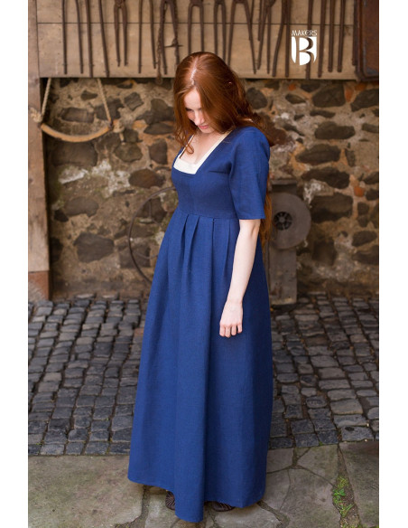 Robe médiévale Frideswinde, bleu