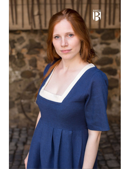 Robe médiévale Frideswinde, bleu