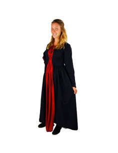 Robe médiévale Medusa, noir-rouge