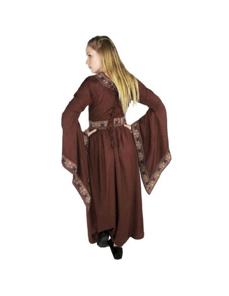 Robe de noblesse médiévale, rouge bordeaux