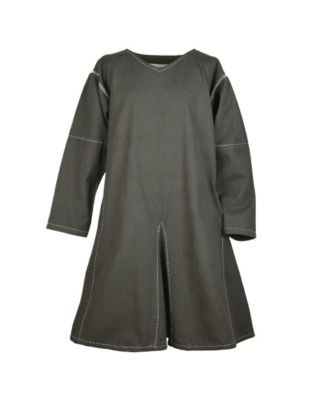 Tunique médiévale à manches longues Askur, vert olive